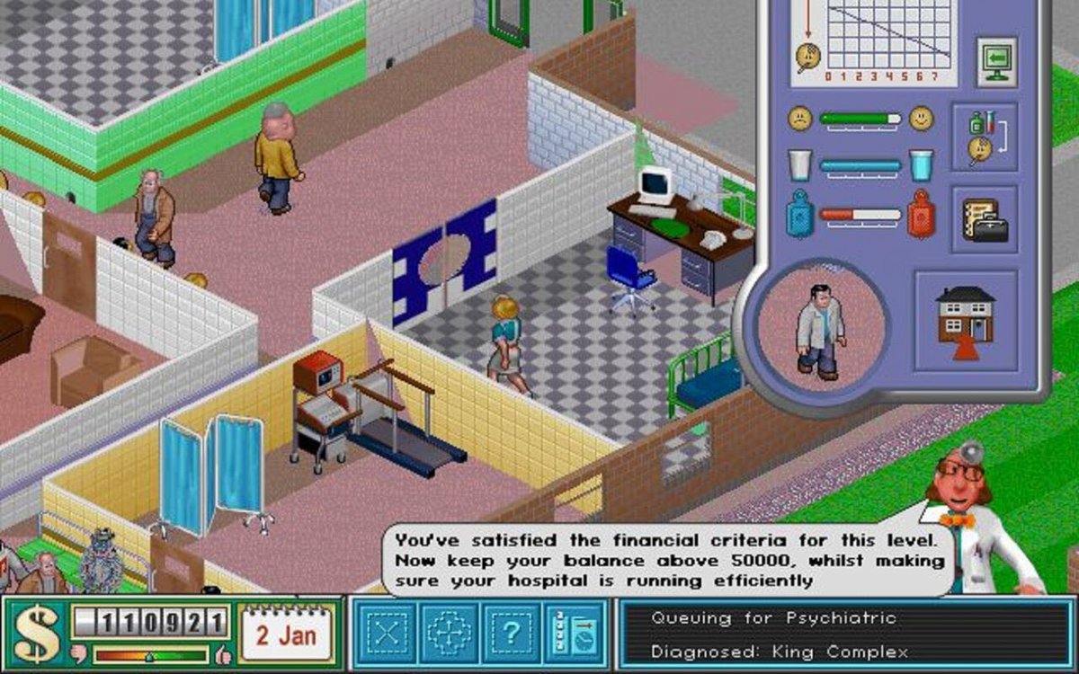 Screenshot from Theme Hospital