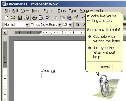 MS Office Clippy assistant